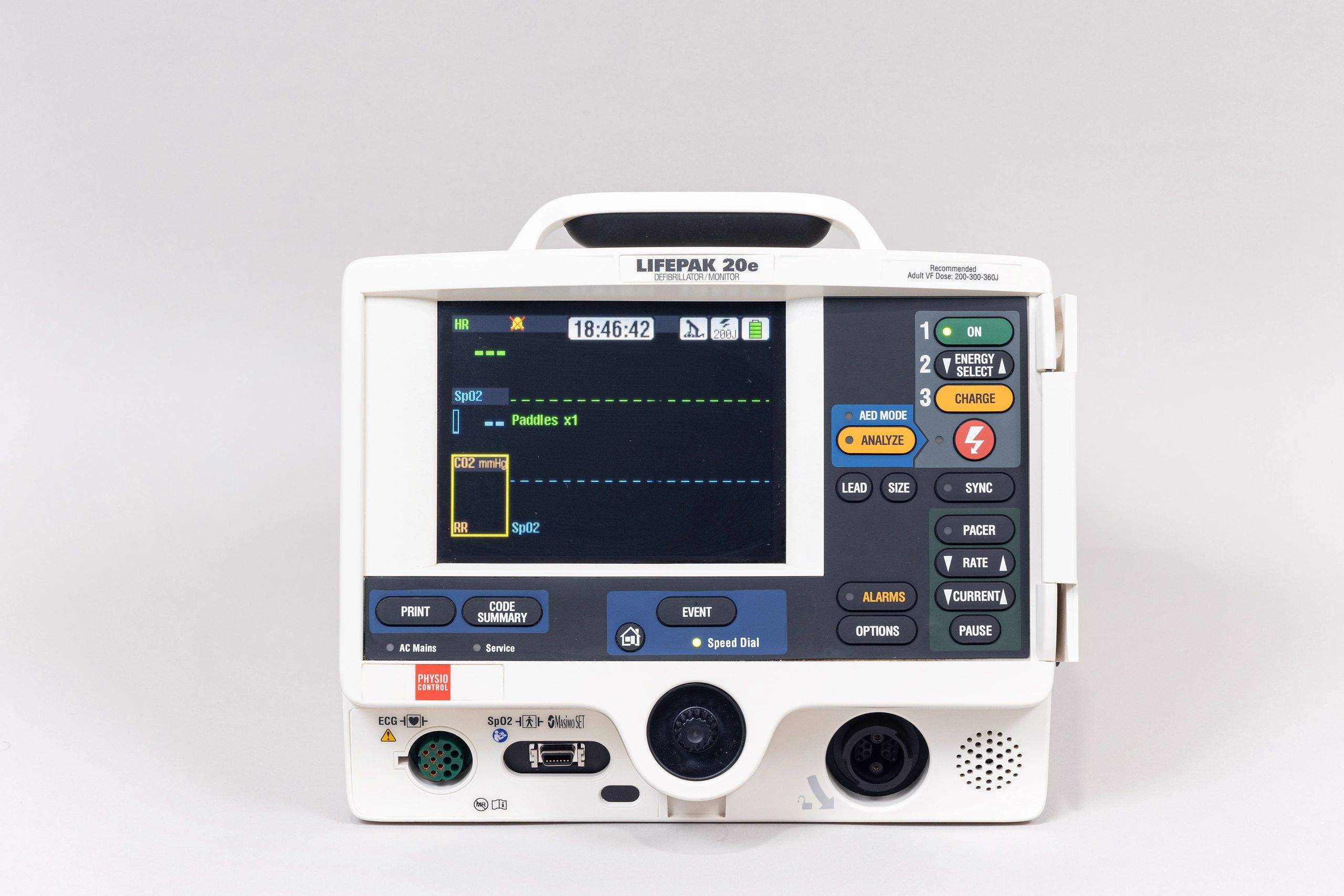 Physio-Control LIFEPAK 20e Defibrillator Monitor With SPO2, ECG, AED Mode, Pacing, & Printer - Image 2