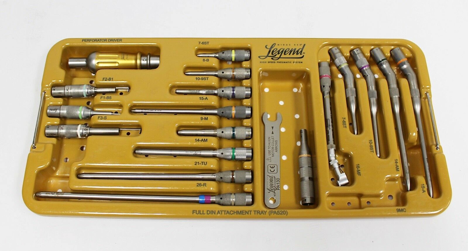 COMPLETE Medtronic Midas Rex Legend Pneumatic V03 Drill Set with 18 Attachments - Image 3