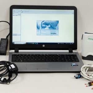 WELCH ALLYN CARDIO PERFECT LAPTOP WORKSTATION W/ SE-PRO-600 MODULE, LEADS AND DATA CABLE
