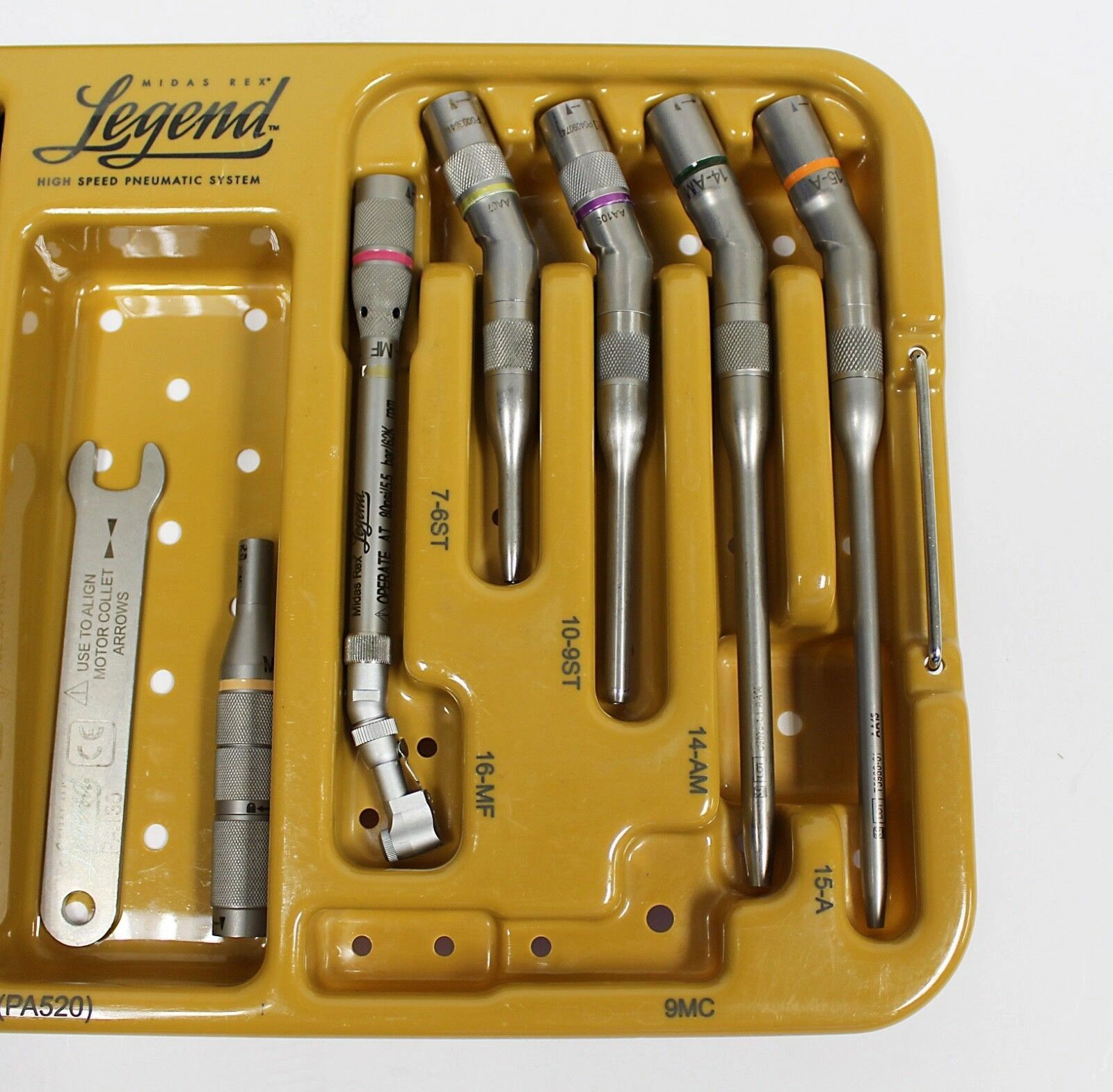 COMPLETE Medtronic Midas Rex Legend Pneumatic V03 Drill Set with 18 Attachments - Image 8