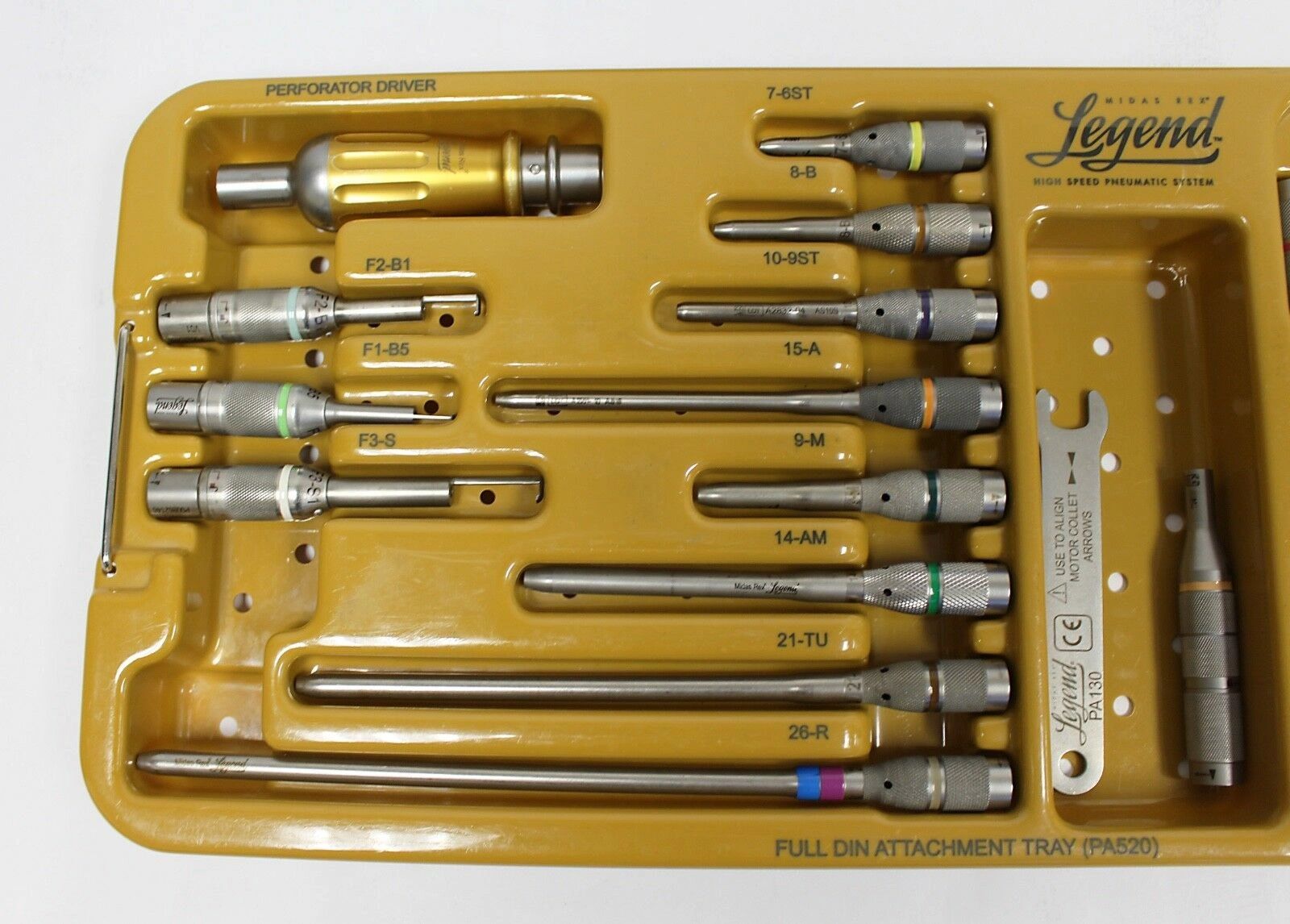 COMPLETE Medtronic Midas Rex Legend Pneumatic V03 Drill Set with 18 Attachments - Image 7