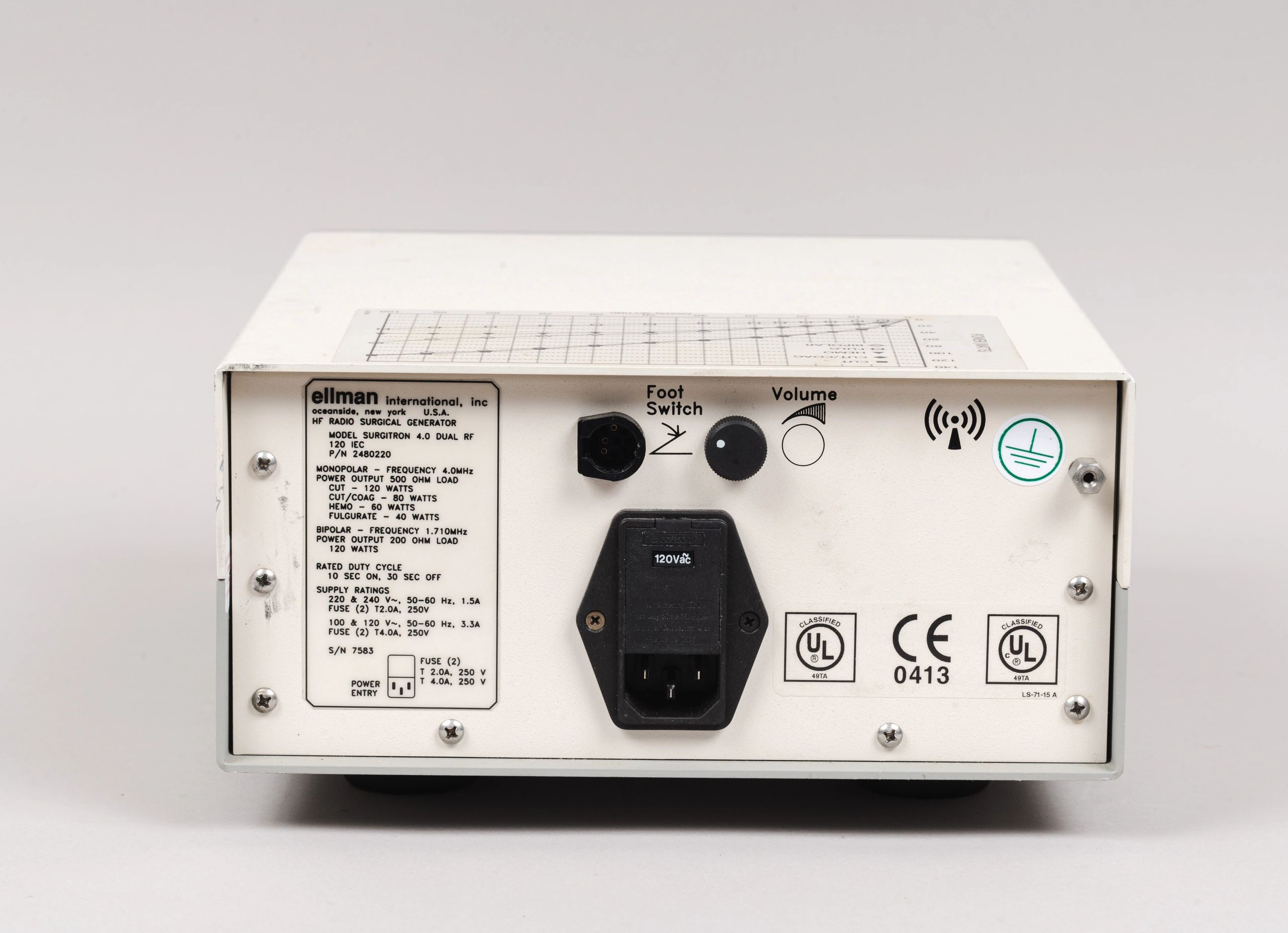 Ellman Surgitron 4.0 Dual RF 120 IEC P/N 2480234 with Pedal - Image 5