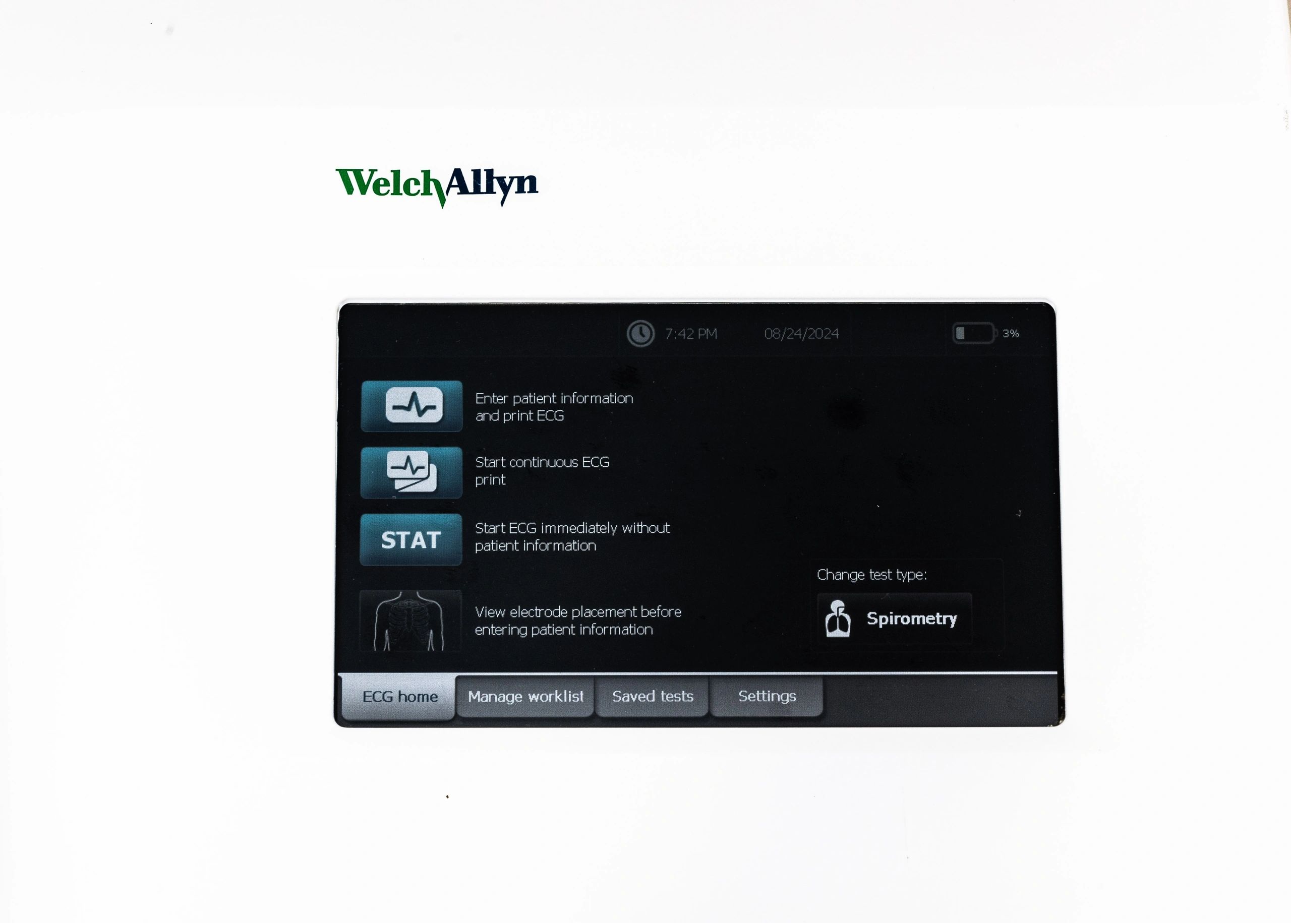 Welch Allyn CP150 Interpretation EKG ECG Electrocardiograph With Leads And Spirometer Module - Image 2