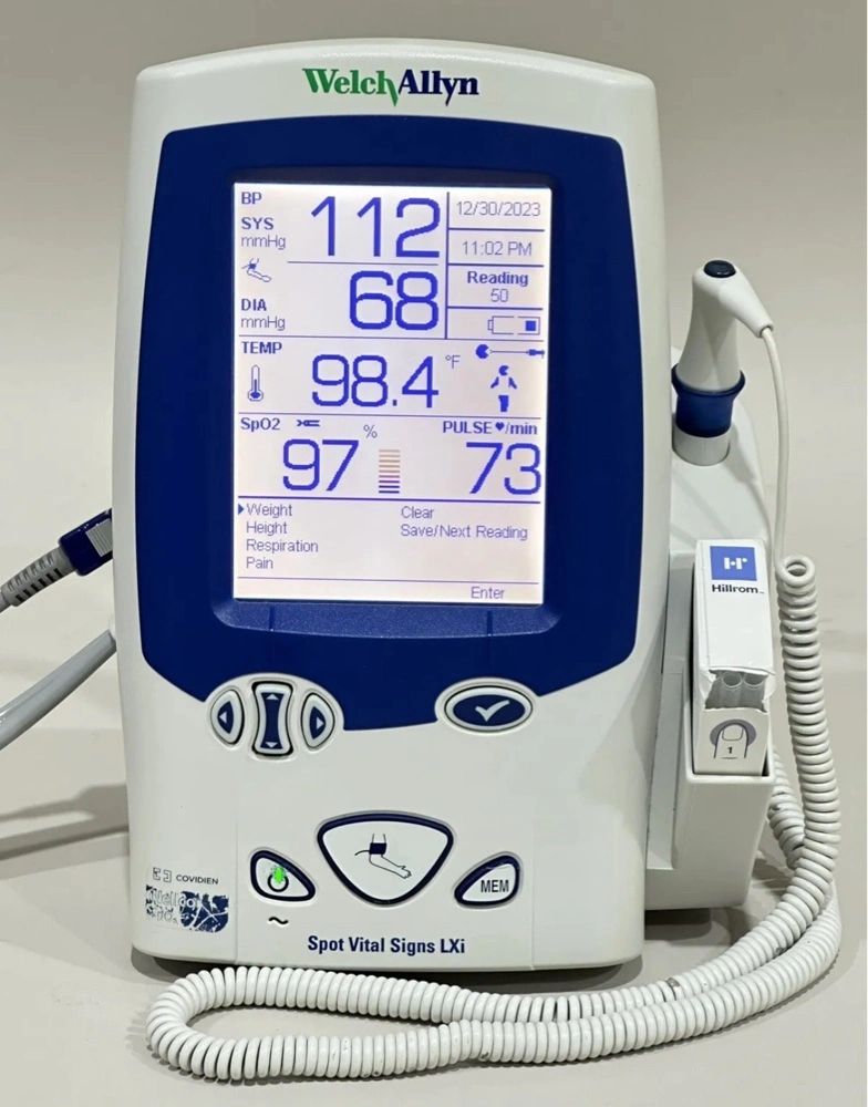Welch Allyn 45NT0 Spot Vital Signs LXi Patient Monitor With SpO2, NBP, & Temp - Image 2