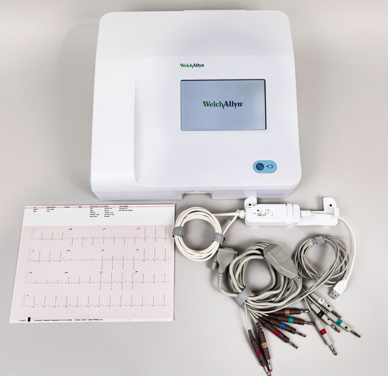 Welch Allyn CP150 Interpretation EKG ECG Electrocardiograph With Leads And Spirometer Module