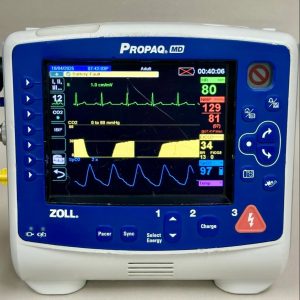ZOLL ProPaq MD Defibrillator With Power Adapter, Battery, MFC, 12-Lead ECG, SPO2, & NIBP Cables