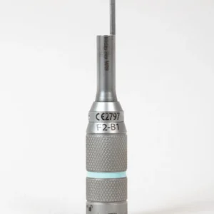 Medtronic MR8-AF02 F2-B1 footed craniotomy attachment for the MR8 high-speed surgical drill system used in cranial and neurosurgical procedures.