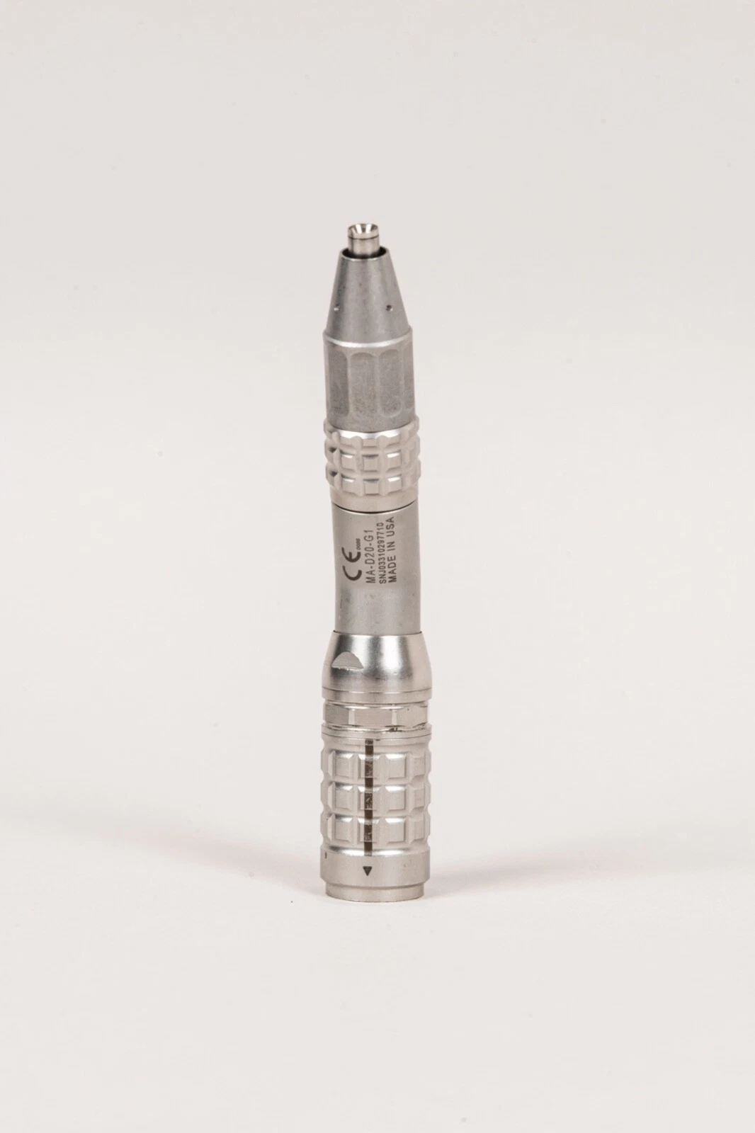 Anspach Minimal Access Angle Driver MA-D20-G1 powered surgical attachment for minimally invasive orthopedic, spine, and neurosurgical procedures.