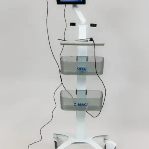 Karl Storz C-MAC 8404ZX video laryngoscope system with C-MAC S Imager 8403XSI, mobile pole stand, and HD monitor for advanced airway management.