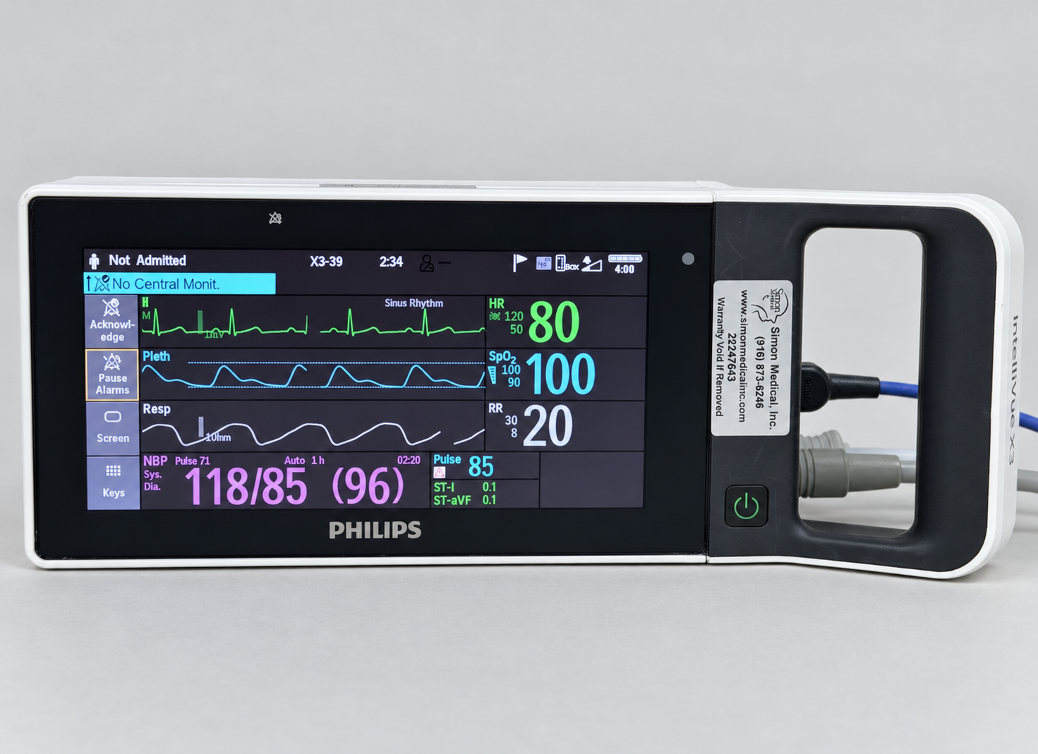 Philips IntelliVue MX450 Patient Monitor With X3, Batteries, & Cables - Image 9